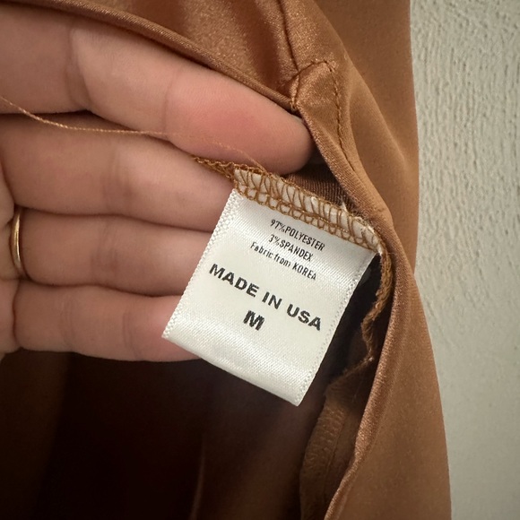 LK LUV Bronze Satin Midi Skirt, Approx. Size S, EUC - Picture 7 of 9